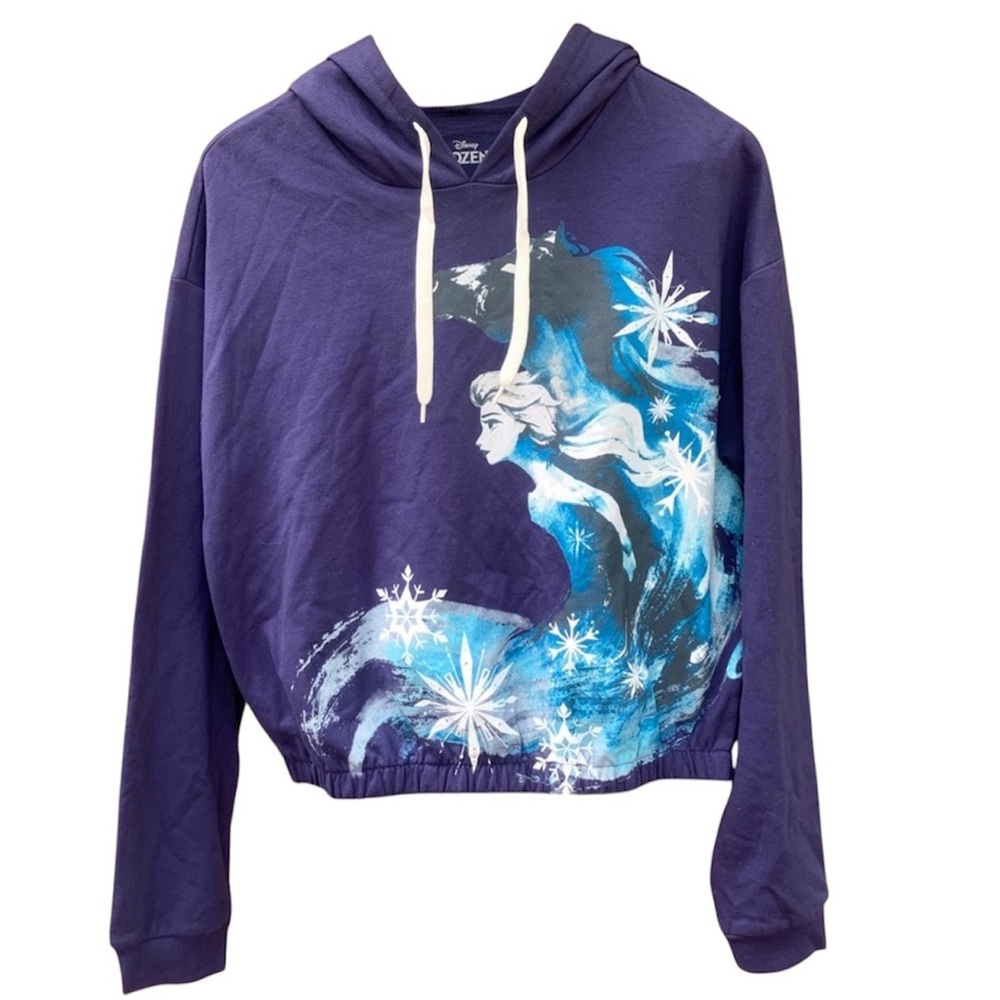 Disney Women’s Frozen II Purple Graphic Hoodie Sweatshirt Size XL
